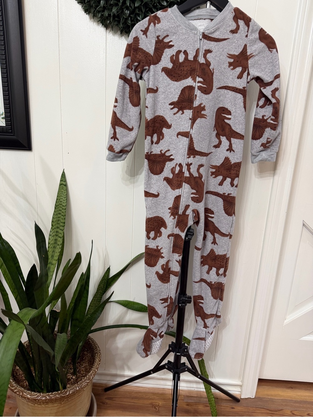 Carters Fleece Dinosaur Footed PJ’s